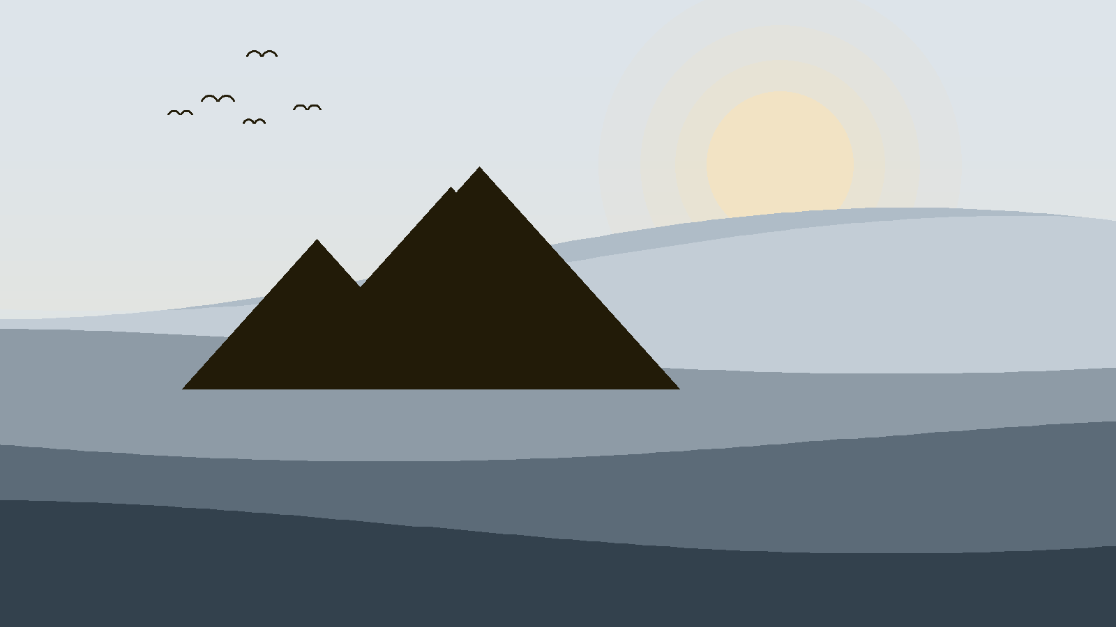 Illustrated landscape representing Bale Mountains