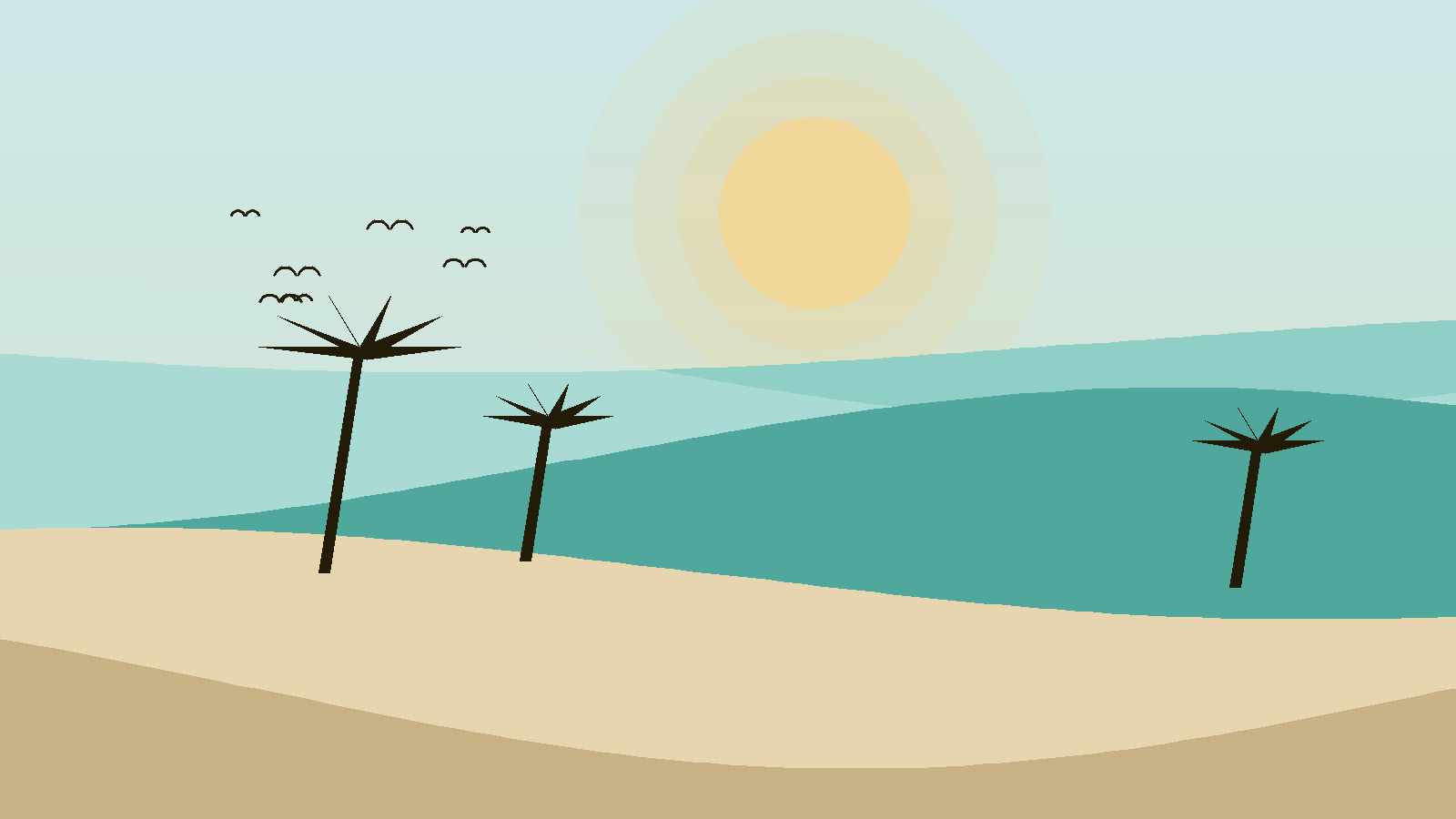 Illustrated landscape representing Bazaruto Archipelago