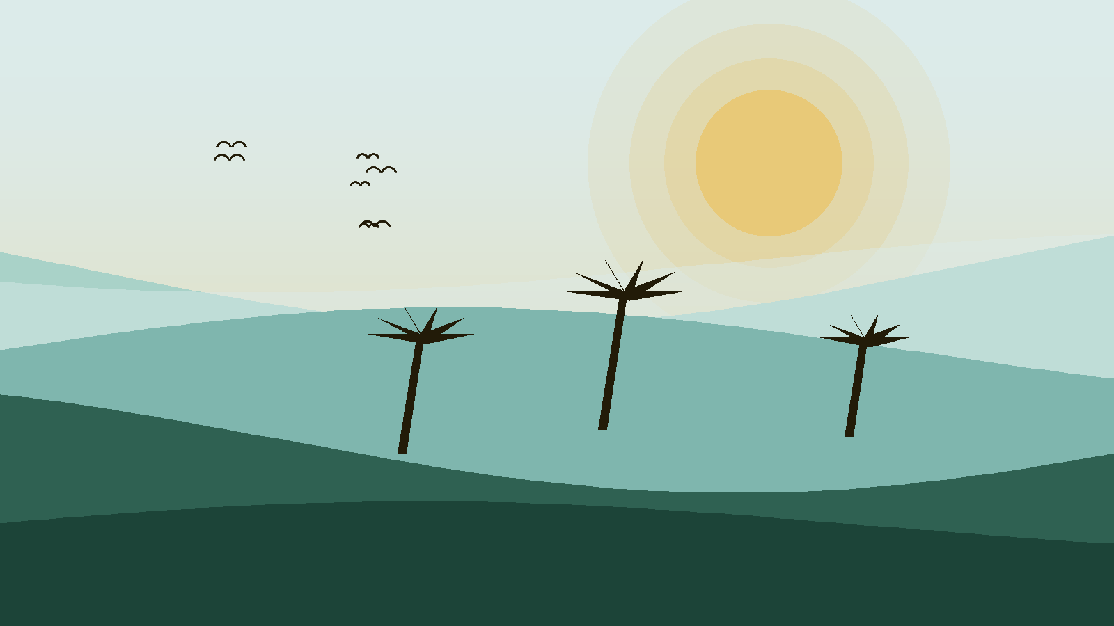 Illustrated landscape representing Benin