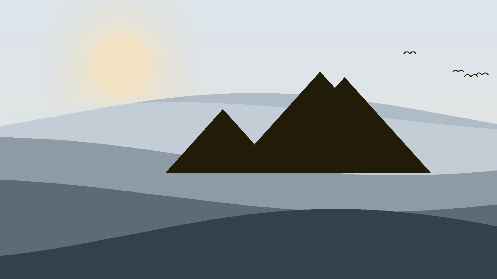 Illustrated landscape representing Chefchaouen