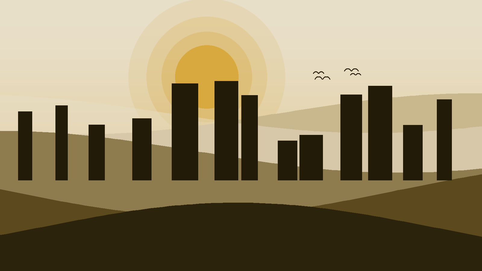Illustrated landscape representing Dakar