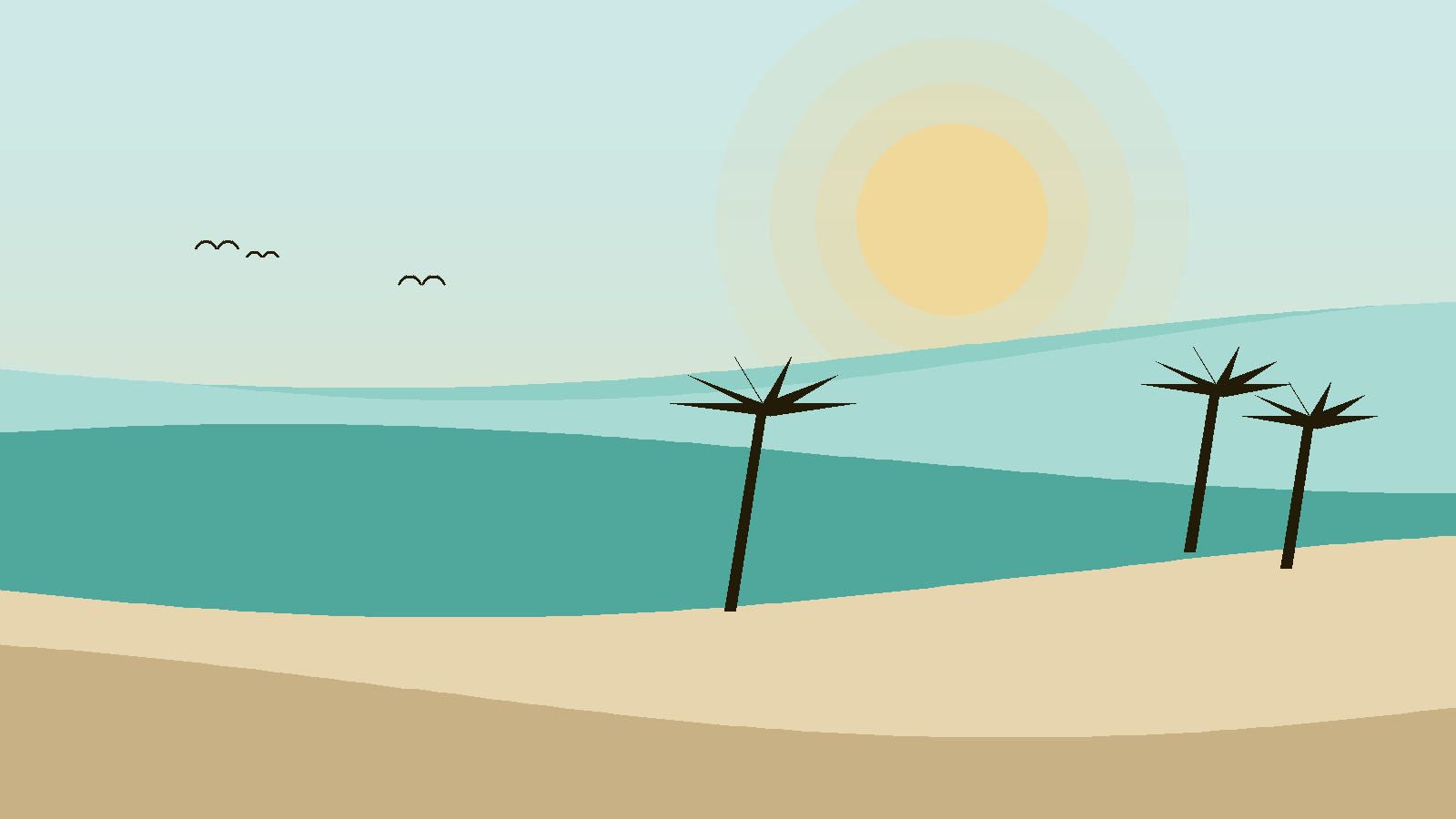 Illustrated landscape representing Djerba