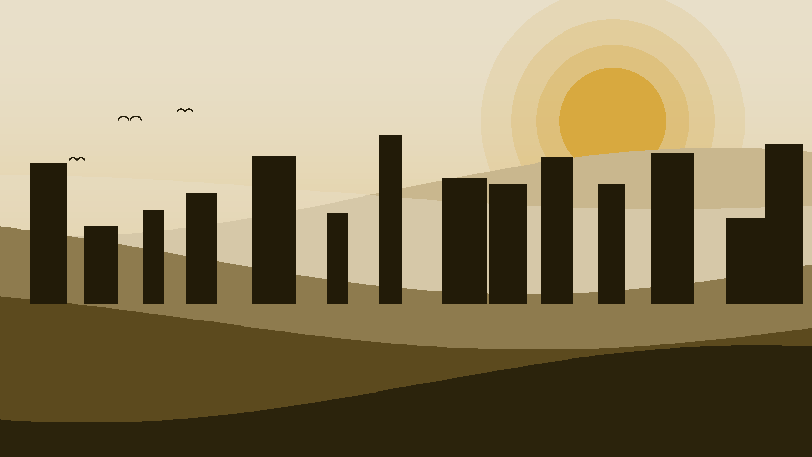 Illustrated landscape representing Gondar