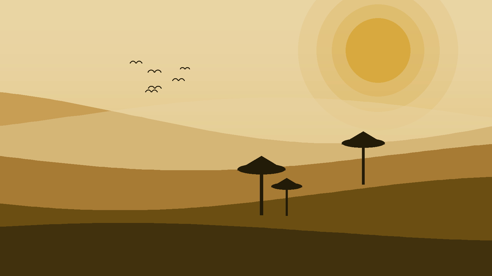 Illustrated landscape representing Kafue National Park
