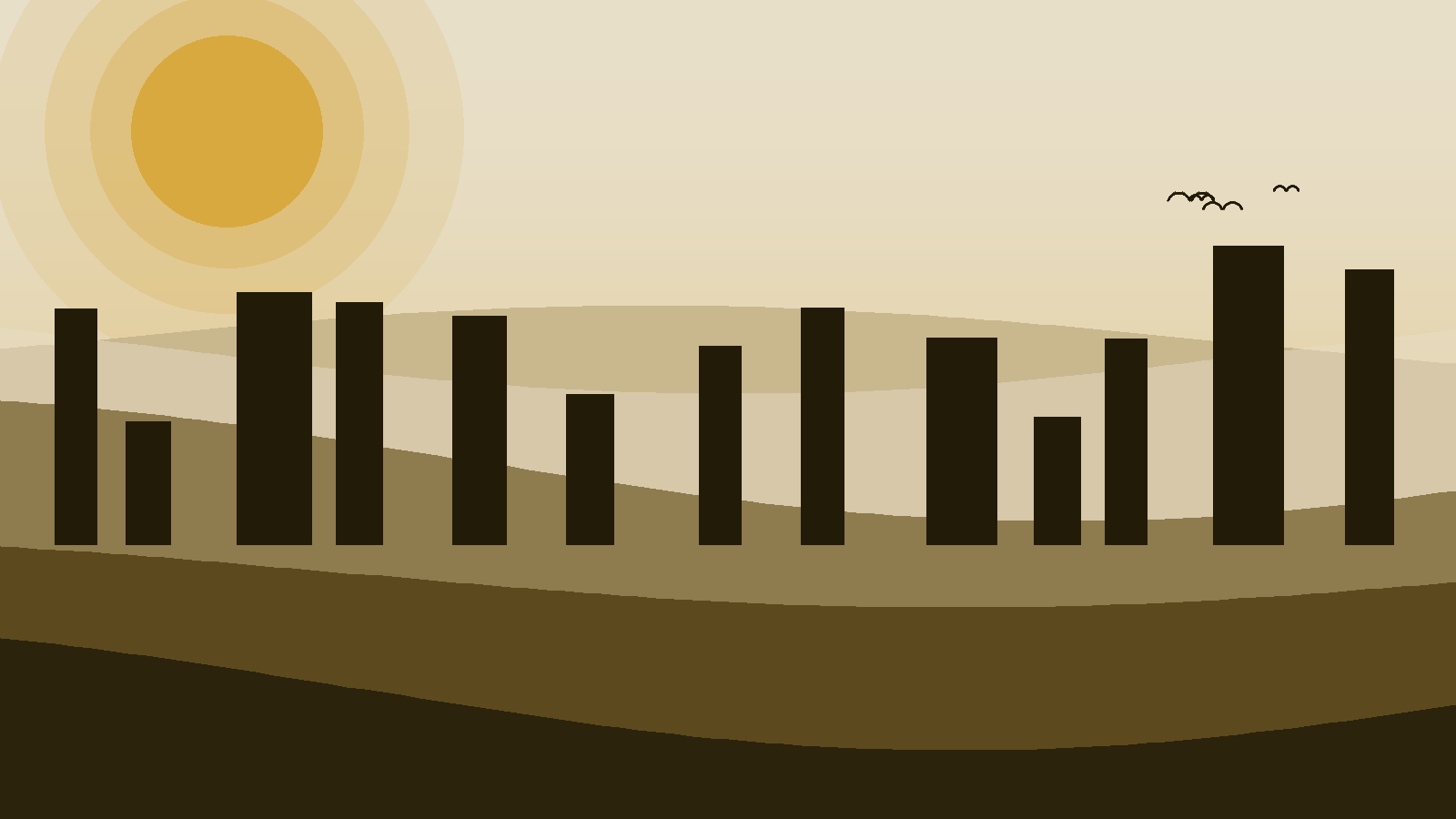Illustrated landscape representing Kumasi