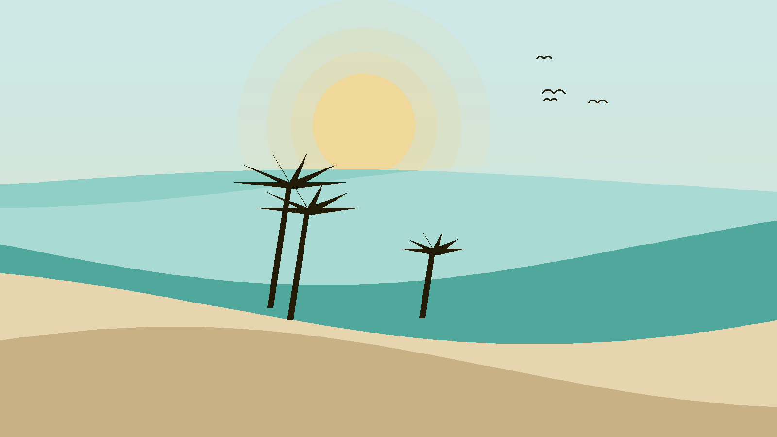 Illustrated landscape representing Mauritius