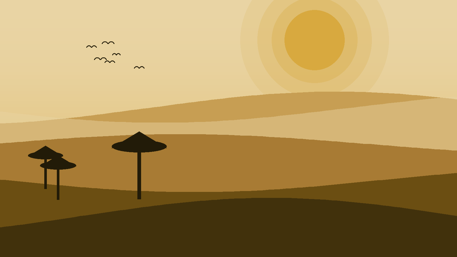 Illustrated landscape representing Mole National Park