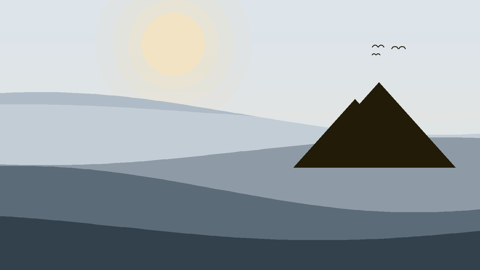 Illustrated landscape representing Ngorongoro Crater