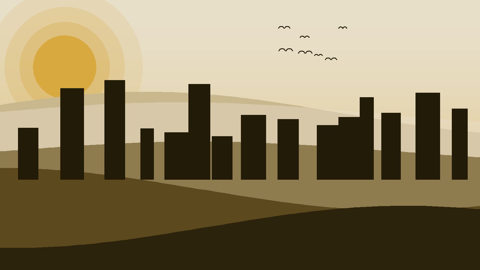 Illustrated landscape representing Nigeria