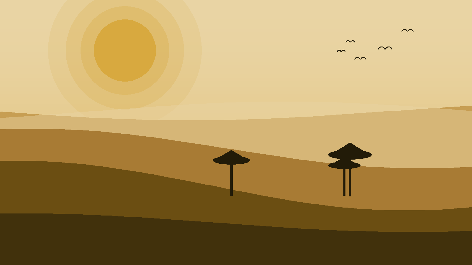 Illustrated landscape representing Northern Tanzania