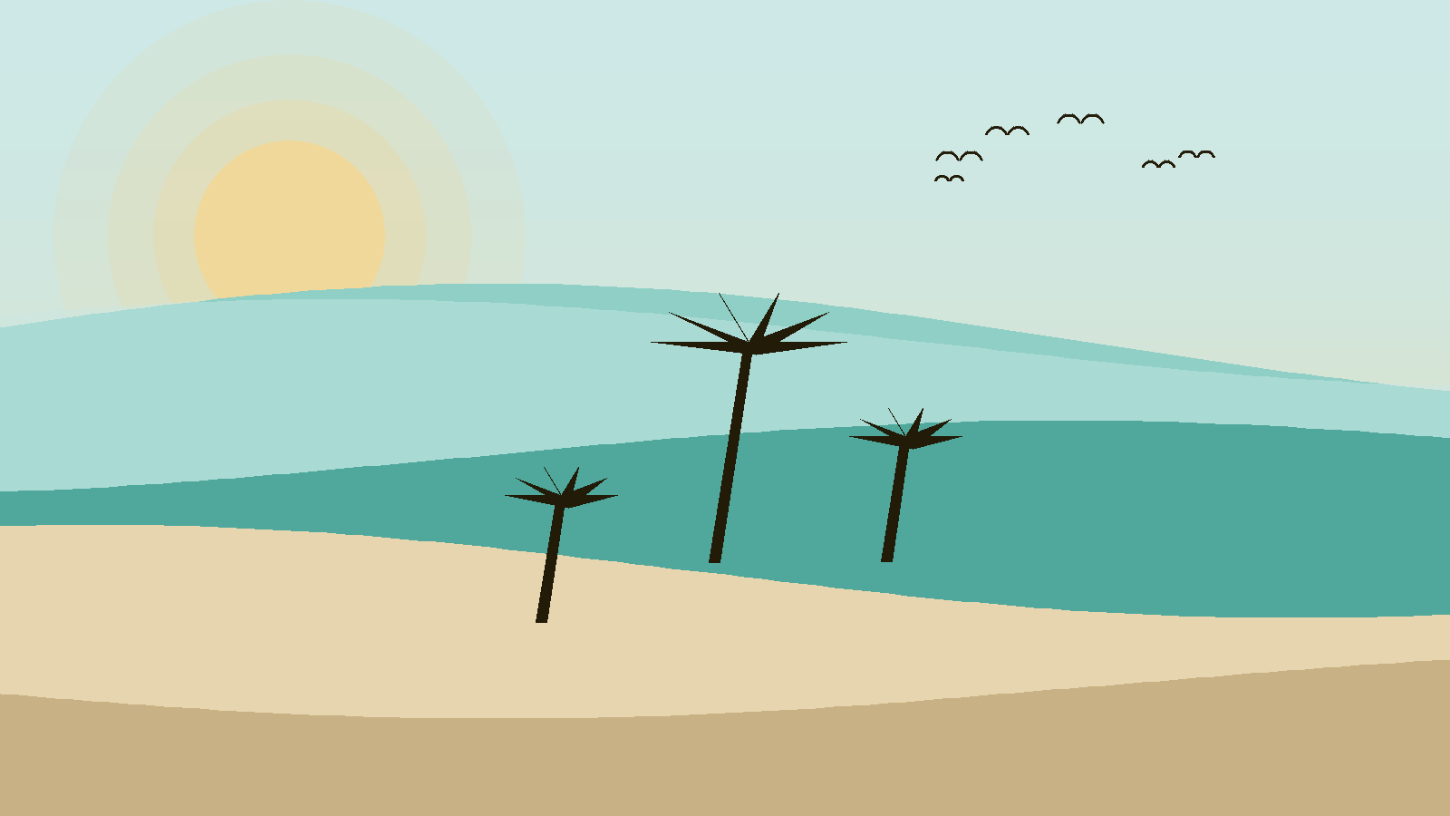 Illustrated landscape representing Quirimbas Archipelago