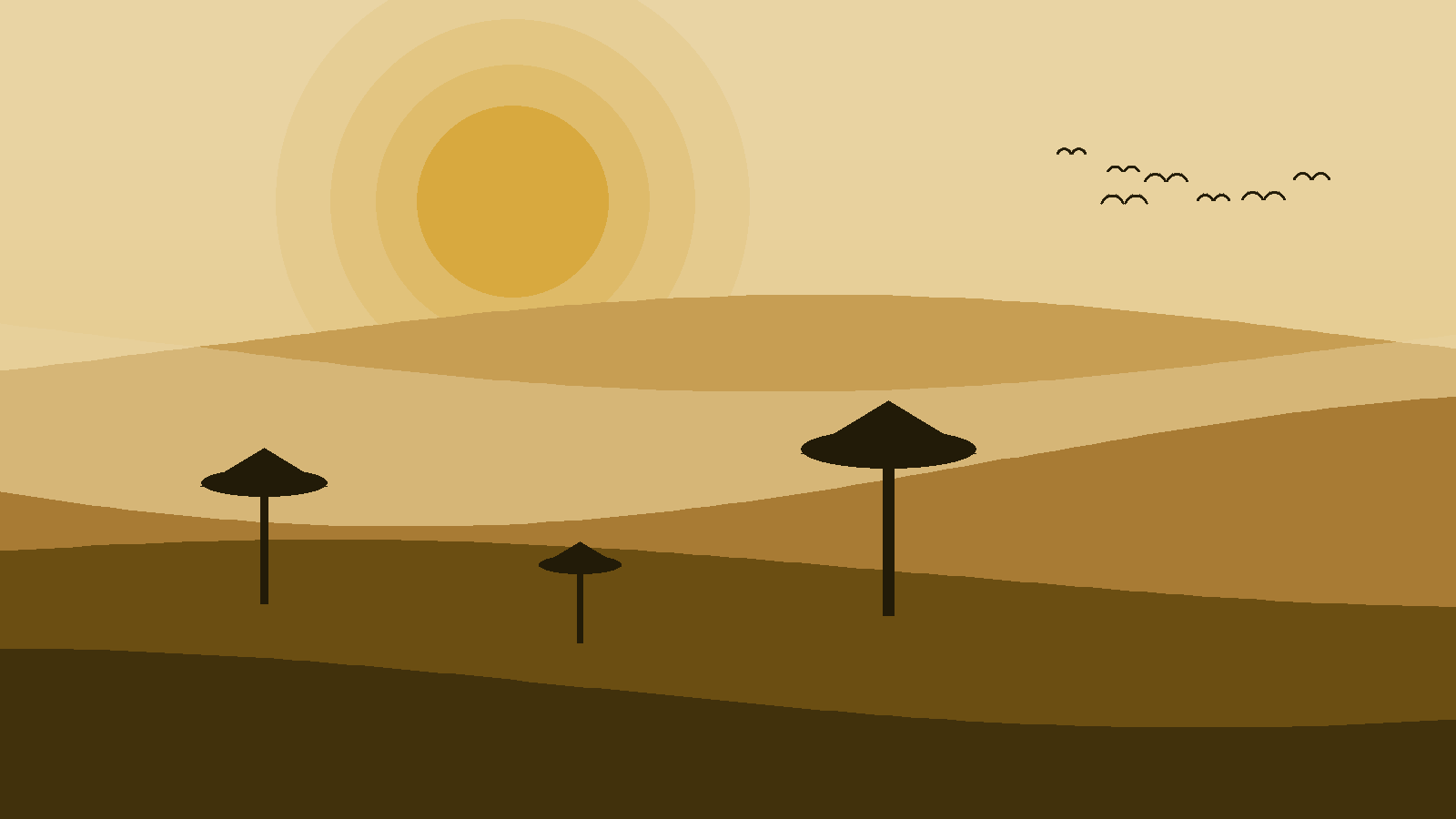 Illustrated landscape representing Ruaha