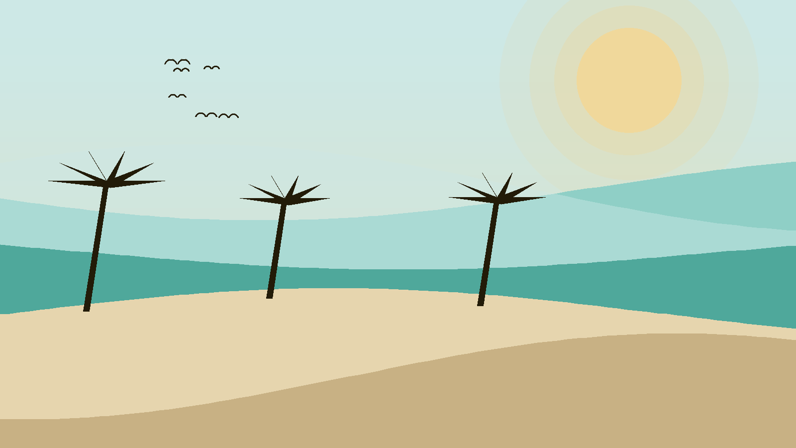 Illustrated landscape representing Sal