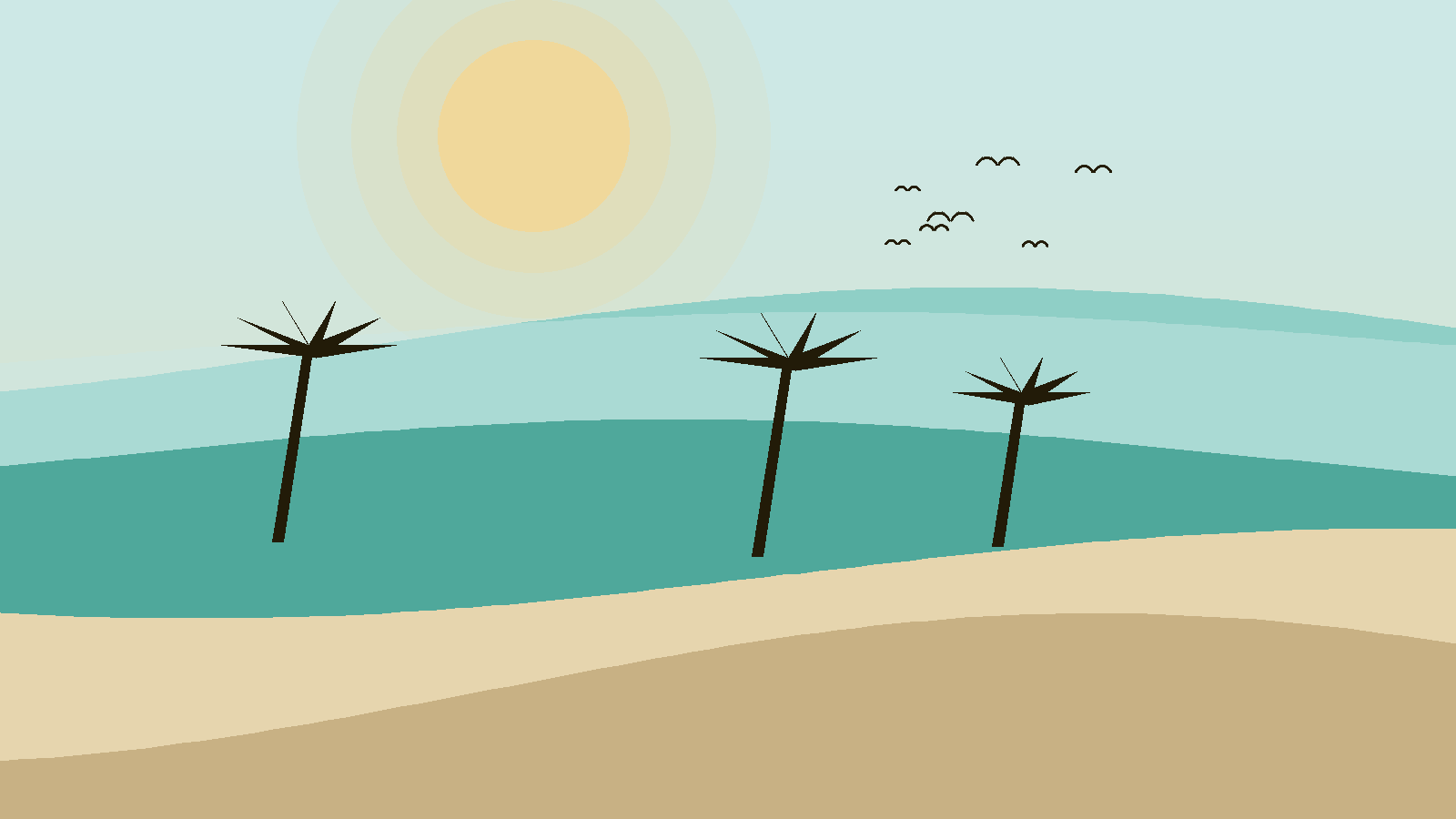Illustrated landscape representing São Vicente and Mindelo