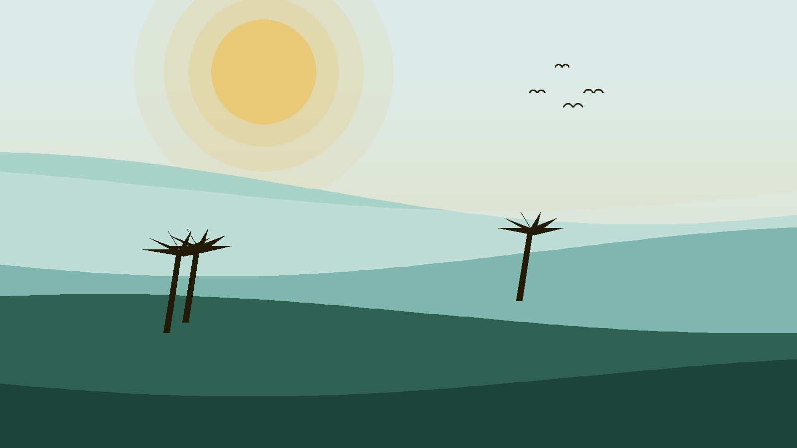 Illustrated landscape representing Senegal