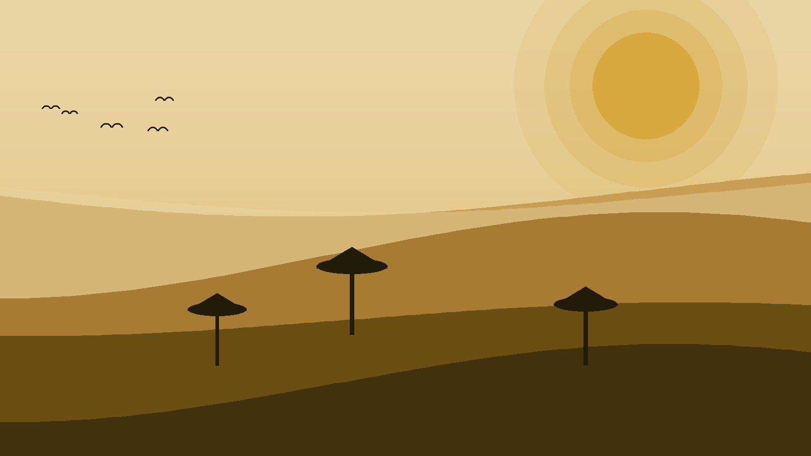 Illustrated landscape representing Serengeti