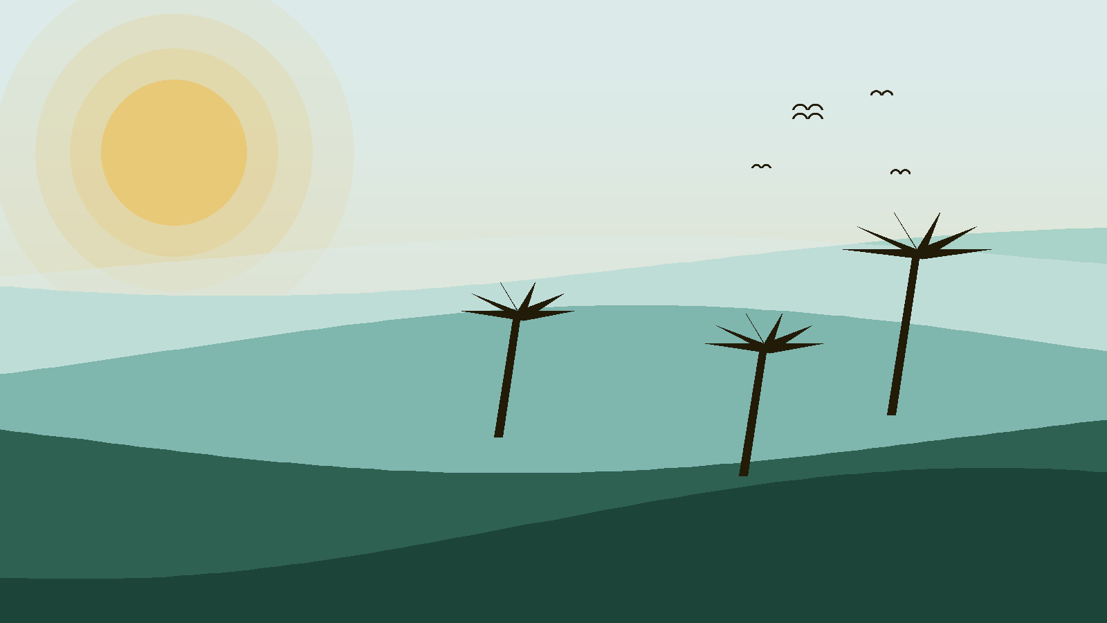 Illustrated landscape representing Sidi Bou Said