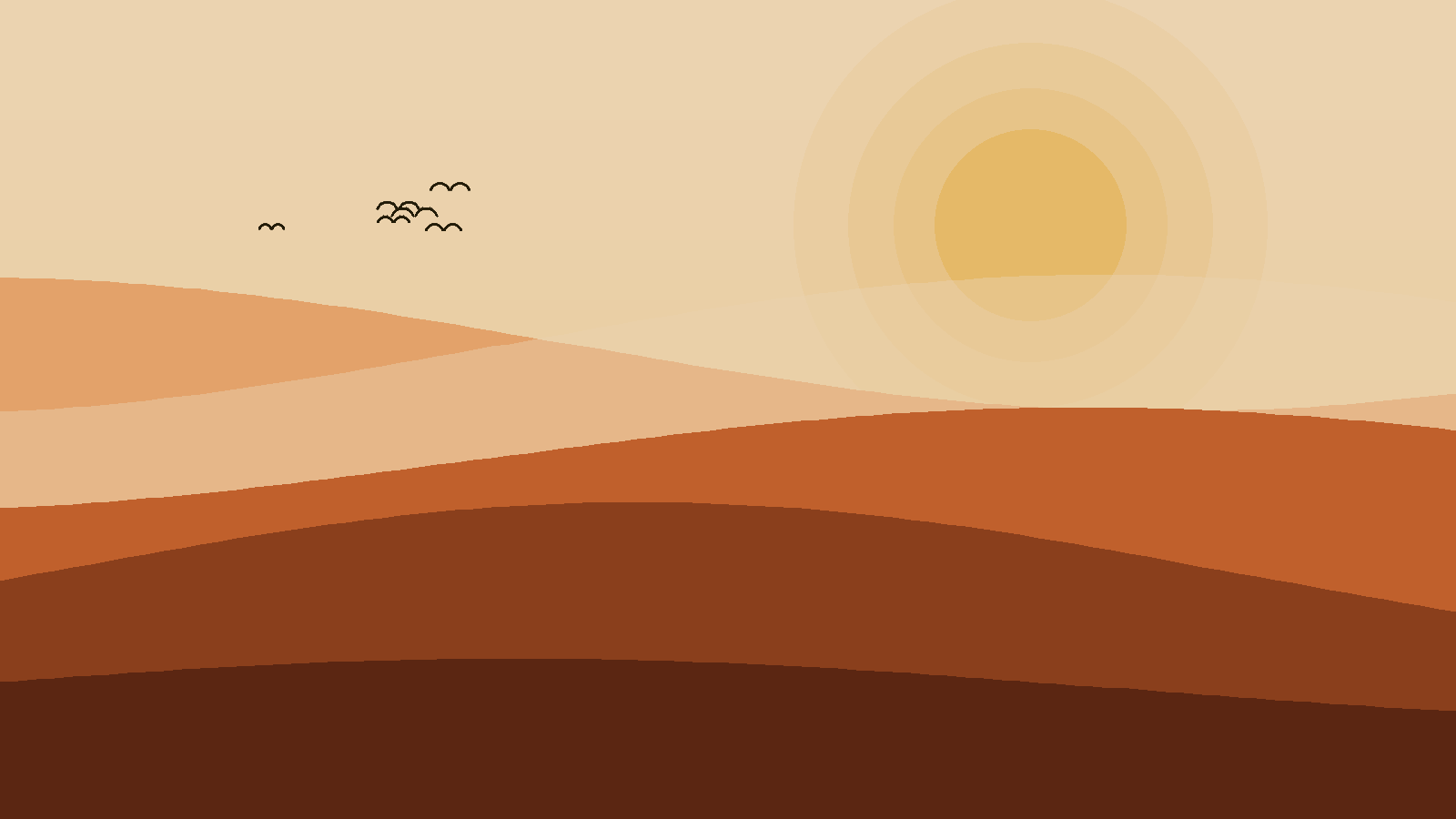 Illustrated landscape representing Siwa Oasis