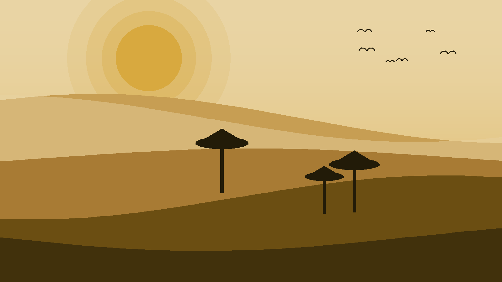Illustrated landscape representing Tarangire