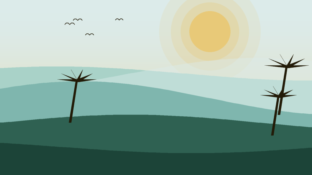 Illustrated landscape representing Trips