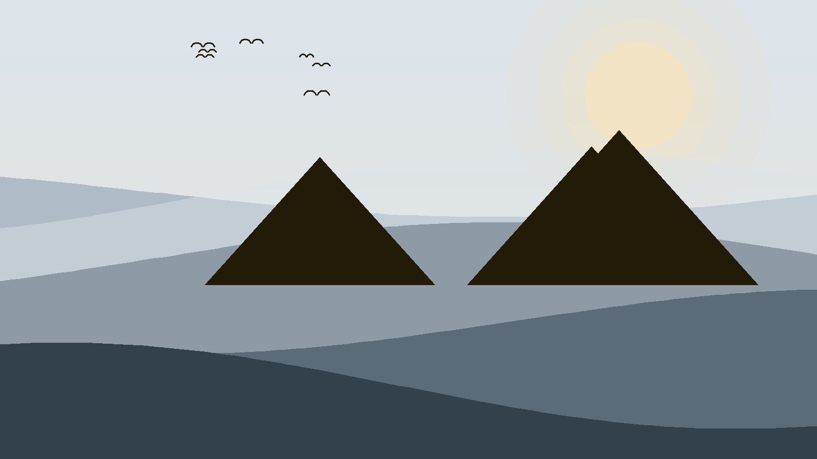 Illustrated landscape representing Volta Region and Wli Falls