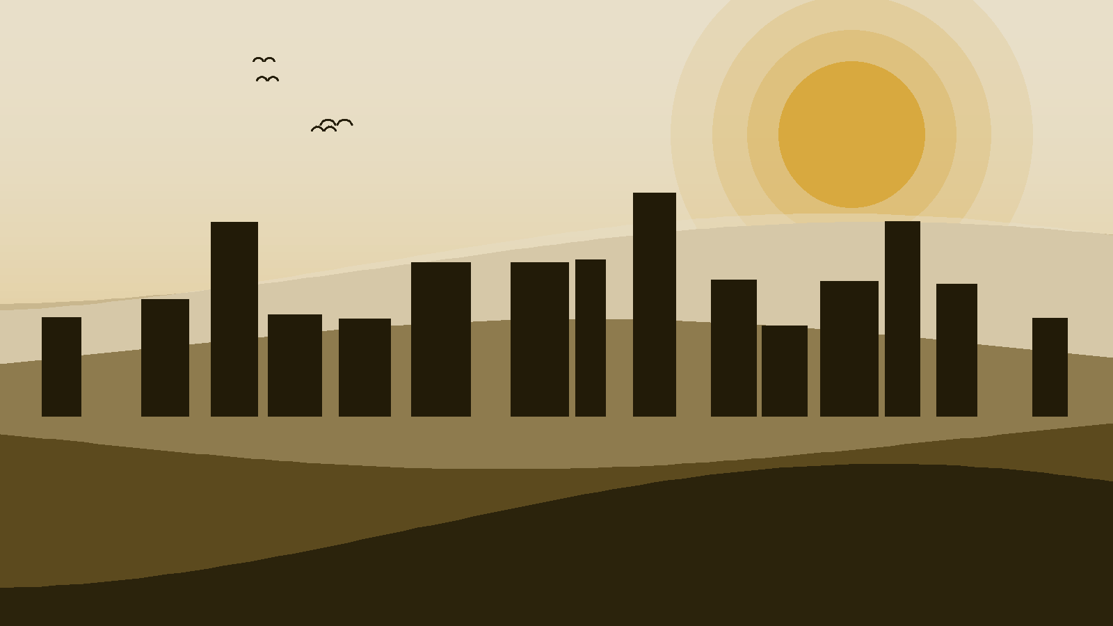 Illustrated landscape representing Yamoussoukro