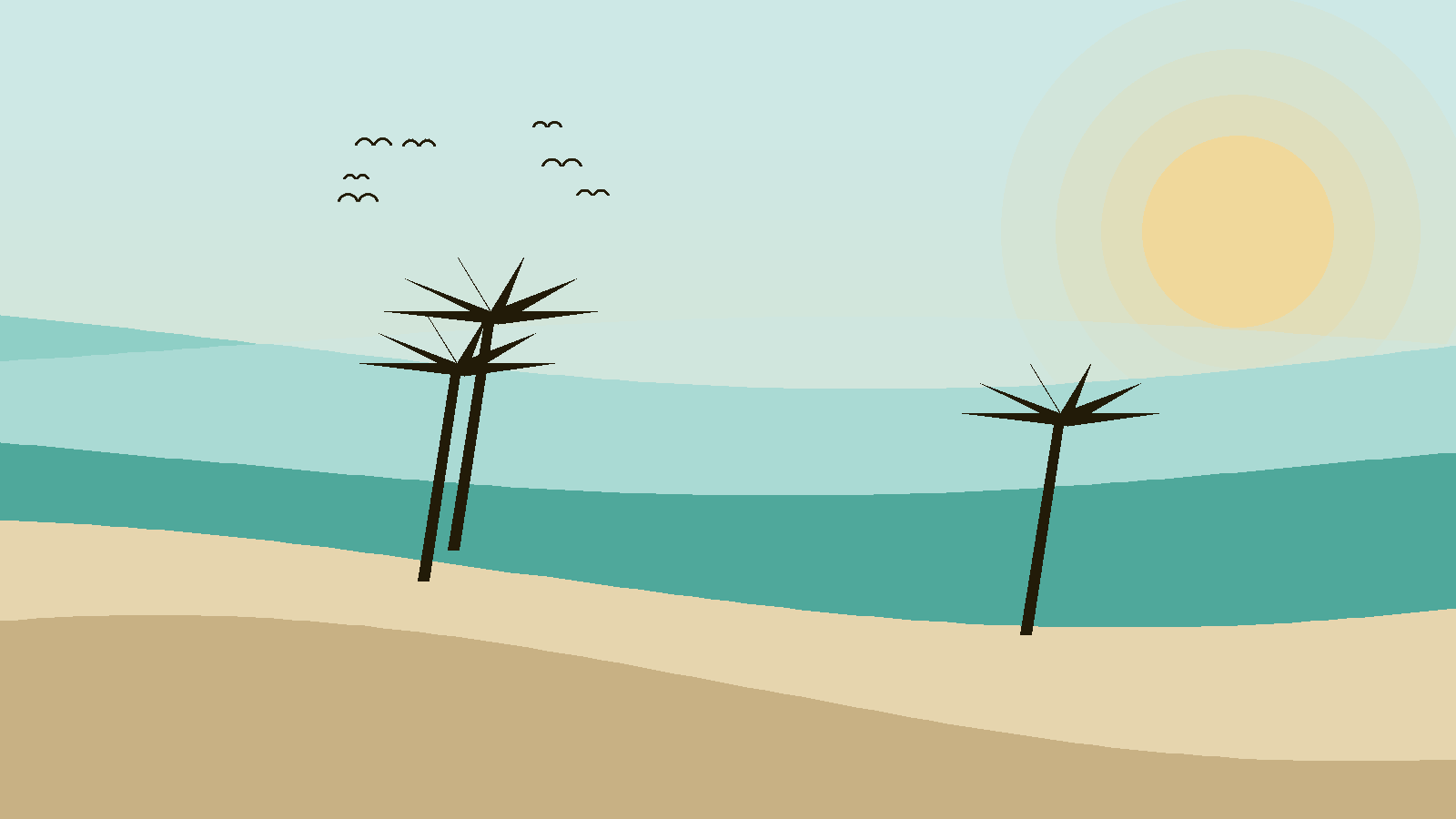Illustrated landscape representing Zanzibar