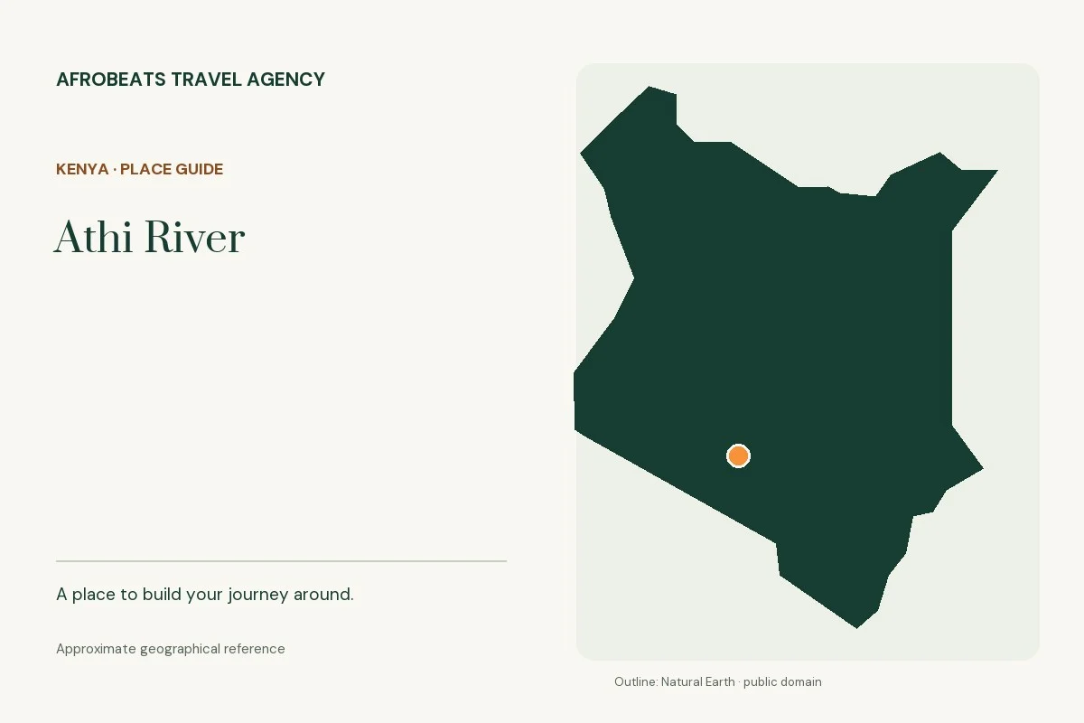 Map showing the approximate geographical reference for Athi River in Kenya