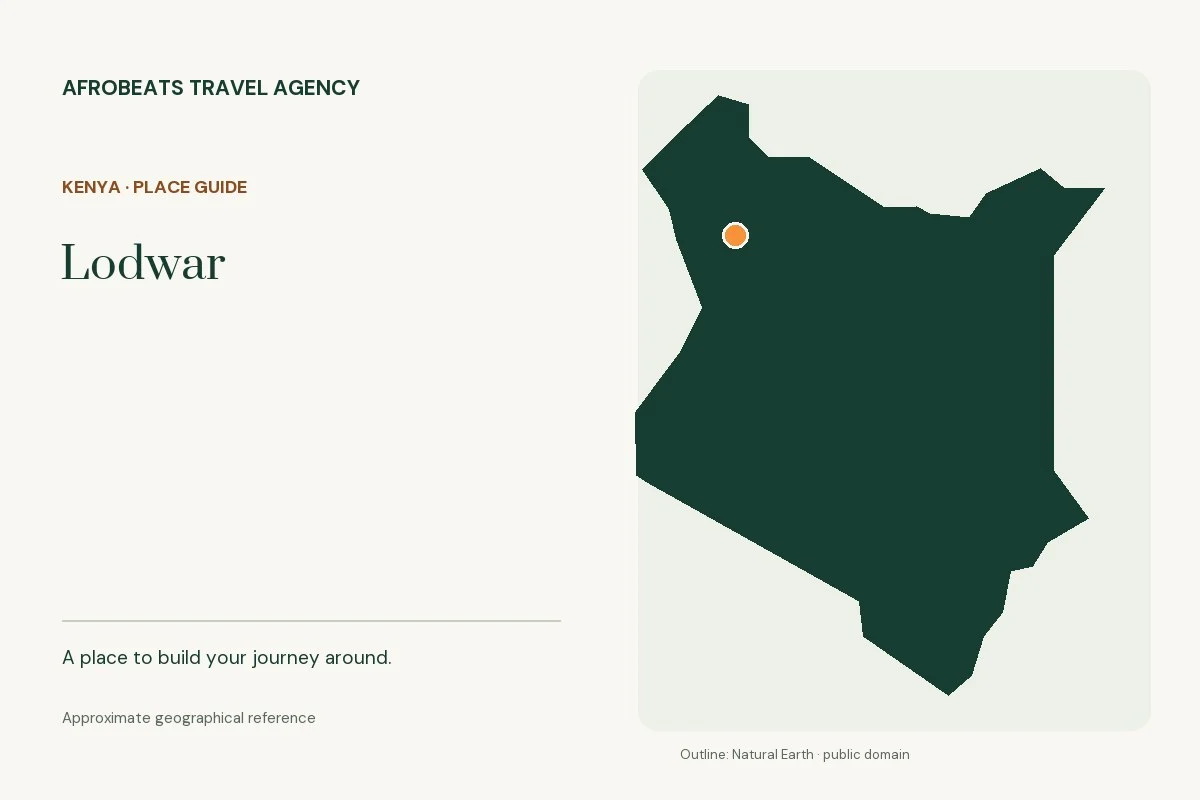 Map showing the approximate geographical reference for Lodwar in Kenya