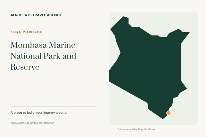 Map showing the approximate geographical reference for Mombasa Marine National Park and Reserve in Kenya
