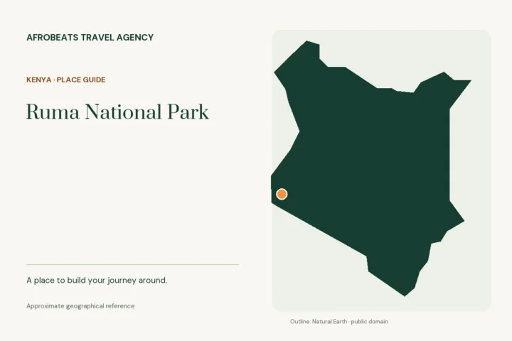 Map showing the approximate geographical reference for Ruma National Park in Kenya