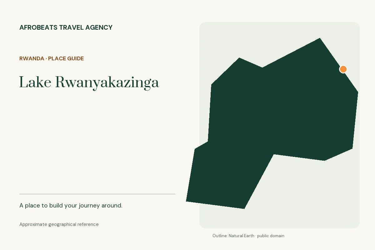 Map showing the approximate geographical reference for Lake Rwanyakazinga in Rwanda