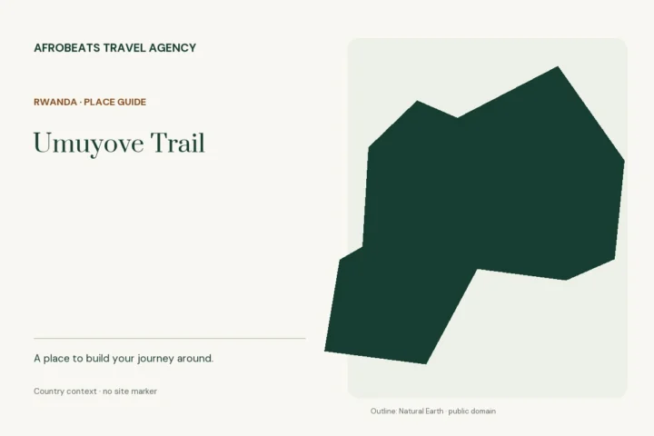 Country context map of Rwanda for the Umuyove Trail guide; no site marker