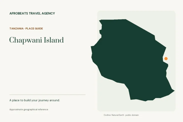 Map showing the approximate geographical reference for Chapwani Island in Tanzania