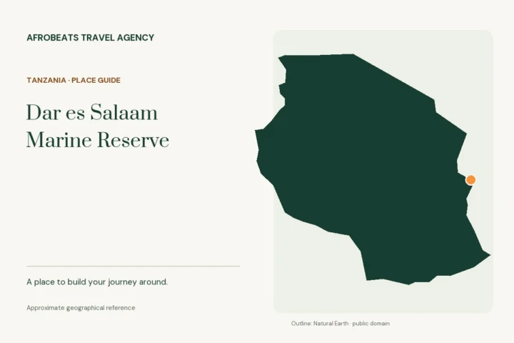 Map showing the approximate geographical reference for Dar es Salaam Marine Reserve in Tanzania