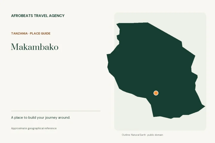 Map showing the approximate geographical reference for Makambako in Tanzania