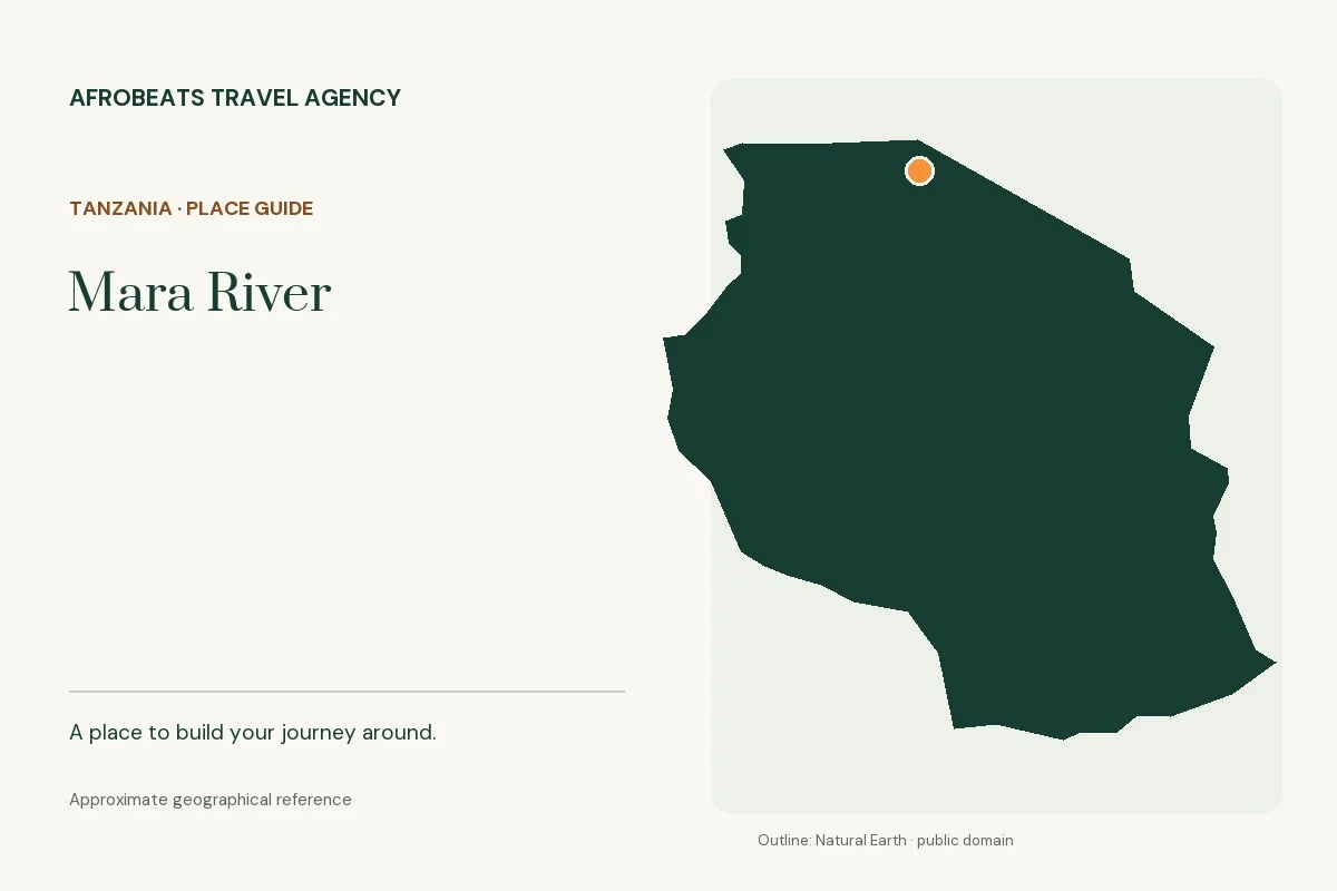 Map showing the approximate geographical reference for Mara River in Tanzania