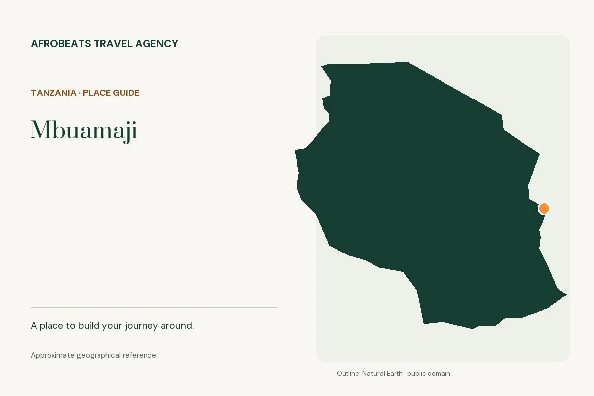 Map showing the approximate geographical reference for Mbuamaji in Tanzania