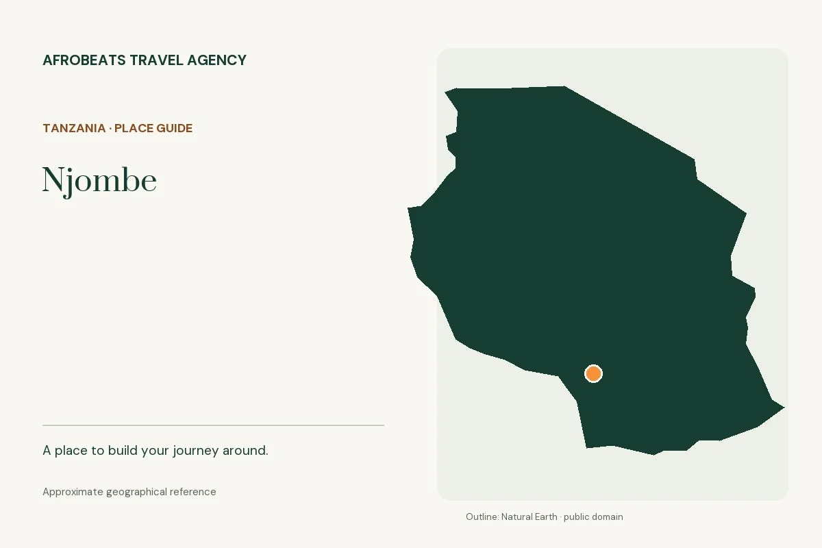 Map showing the approximate geographical reference for Njombe in Tanzania
