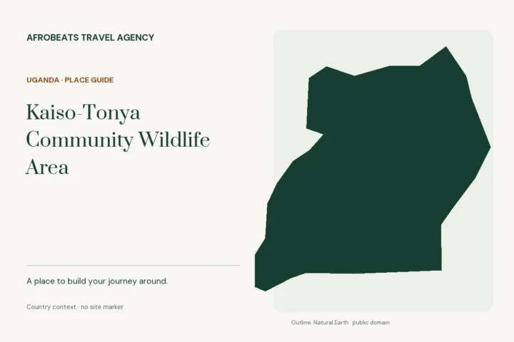 Country context map of Uganda for the Kaiso-Tonya Community Wildlife Area guide; no site marker