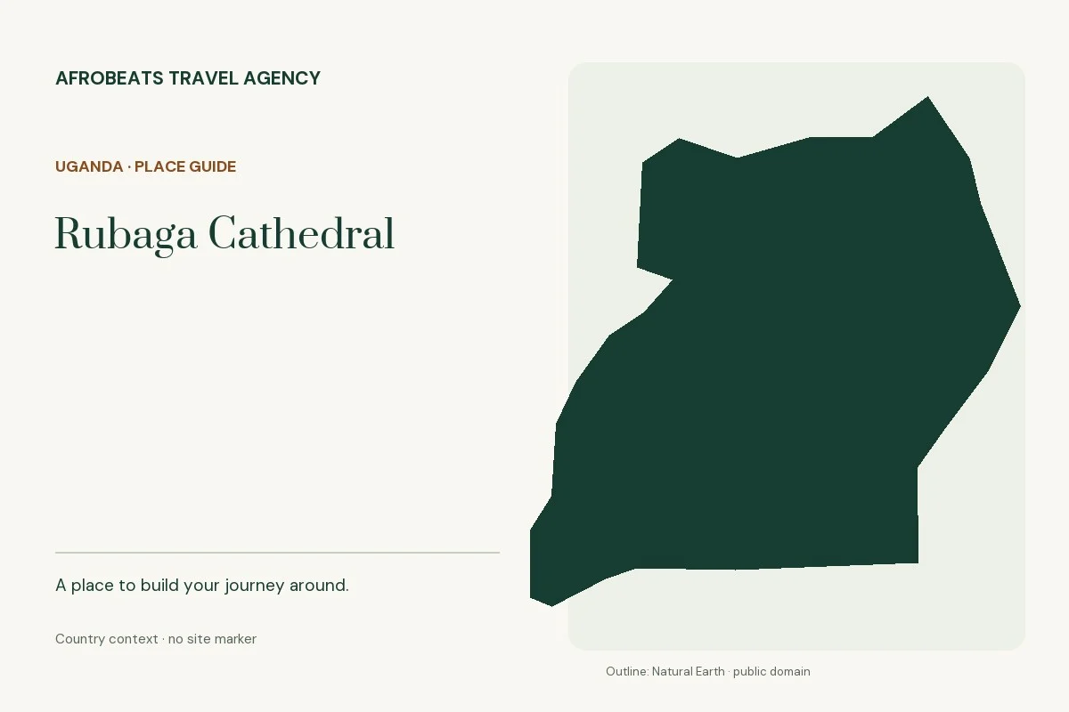 Country context map of Uganda for the Rubaga Cathedral guide; no site marker