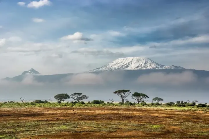 Kilimanjaro, viewed from Amboseli in Kenya.
